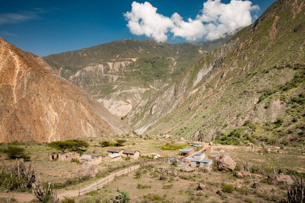 Vue sur l'un des nombreux flancs du canyon de Colca